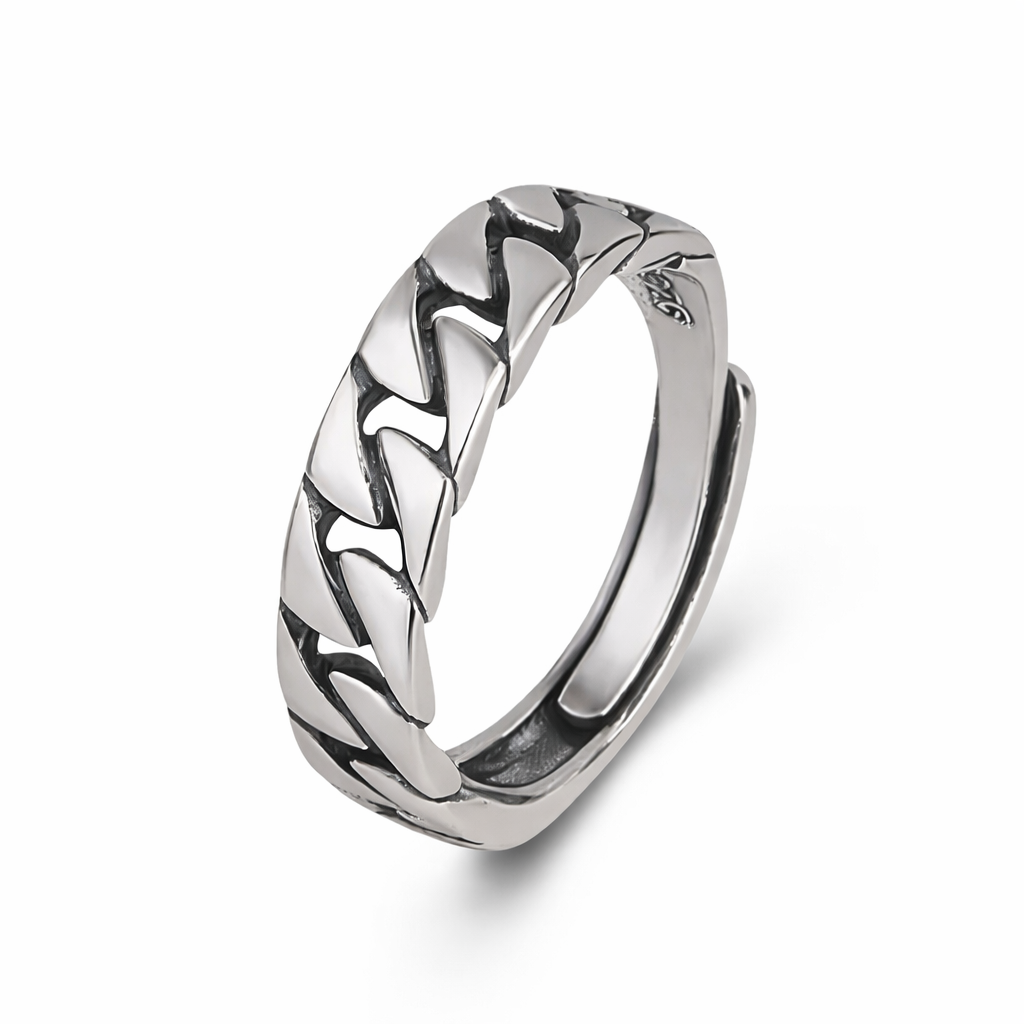 Adjustable Sterling Silver Chain Link Ring